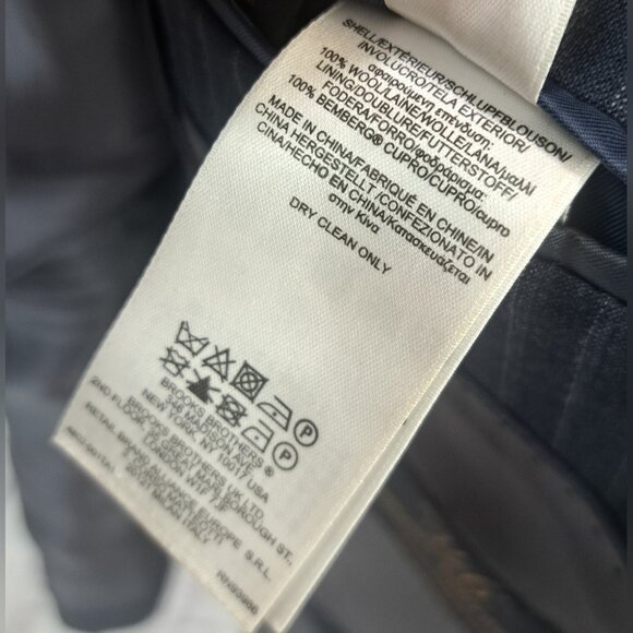 Brooks Brothers Fitzgerald Fit Blazer Sport Coat Navy Striped Wool 1/2 Lined 42R - Picture 13 of 16